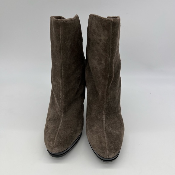 Michael Kors Grey-Taupe Suede High Heel Stiletto Ankle Leather Boots SZ 8 - Picture 14 of 15